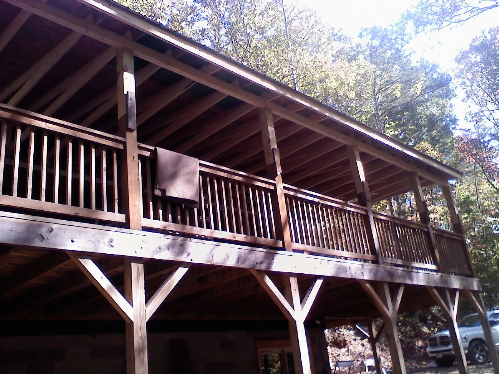 Timber framing under a new elevated porch and deck — Roof Leak Repair in Luke by Roofing Brothers